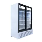 image of Beverage Air MT53-1-SDW 54" 2-Section Marketeer Glass Door Merchandiser in White, 41.66 cu. ft.