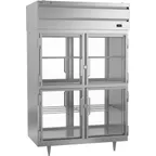 image of Beverage Air PFD2HC-1BHG 52" Two Section Pass-Thru Freezer w/ 8 Glass Half Doors, 49 cu. ft.