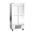 image of Beverage Air Vista RB35HC-1S 39" 2-Section Reach-In Refrigerator w/ 2 Solid Doors, Bottom Mounted, Aluminum Interior, 35 cu. ft.