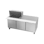 image of Beverage Air SPE72HC-12M 72" Mega Top Sandwich / Salad Prep Table w/ 3 Doors, 12 Pans, 20 cu. ft.