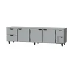 image of Beverage Air UCRD119AHC-2 119" Four Section Undercounter Refrigerator w/ 3 Doors & 2 Drawers