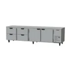image of Beverage Air UCRD119AHC-4 119" Four Section Undercounter Refrigerator w/ 4 Drawers & 2 Doors