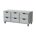 image of Beverage Air UCRD72AHC-6 72" Three Section Undercounter Refrigerator w/ 6 Drawers, 17 cu. ft.