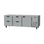 image of Beverage Air UCRD93AHC-4 93" Three Section Undercounter Refrigerator w/ 4 Drawers & 1 Door