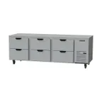 image of Beverage Air UCRD93AHC-6 93" Three Section Undercounter Refrigerator w/ 6 Drawers, 30 cu. ft.