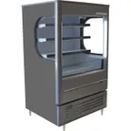 image of Beverage Air VMHC-7-1-G 35" Gray Vuemax Open Air Merchandiser, 3 Shelves, Vertical Case, Glass Sides, 10 cu. ft.