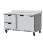 image of Beverage Air WTFD60AHC-2-FIP 60" 2-Section Worktop Freezer w/ 2 Drawers & 1 Door, 14.4 cu. ft.