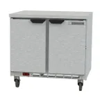 image of Beverage Air WTR36AHC-FLT 36" 2-Section Worktop Refrigerator w/ 2 Doors, 8.5 cu. ft.