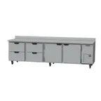 image of Beverage Air WTRD119AHC-4 119" 4-Section Worktop Refrigerator w/ 4 Drawers & 2 Doors, 40 cu. ft.
