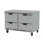 image of Beverage Air WTRD48AHC-4-FLT 48" 2-Section Worktop Refrigerator w/ 4 Drawers, 11.82 cu. ft.