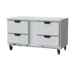 image of Beverage Air WTRD60AHC-4-FLT 60" 2-Section Worktop Refrigerator w/ 4 Drawers, 14.75 cu. ft.