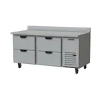 image of Beverage Air WTRD67AHC-4 67" 2-Section Worktop Refrigerator w/ 4 Drawers, 19 cu. ft.