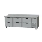image of Beverage Air WTRD93AHC-6 93" 3-Section Worktop Refrigerator w/ 6 Drawers, 30 cu. ft.