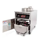 image of BKI BLF-TC 24" Floor Model Electric Full Pot Fryer w/ 75-Lb. Capacity, Auto-Lift, LCD Controls