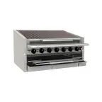 image of Bakers Pride C-48RS-C 48" Countertop Gas Radiant/Lava Rocck Charbroiler w/ (10) Burners, 150.000 BTU