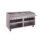 image of Bakers Pride F-72RS 72" Floor Model Gas Radiant Charbroiler w/ Cabinet Base, 240.000 BTU