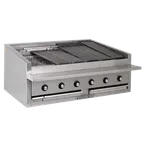 image of Bakers Pride L-48RS 48" Low Profile Countertop Gas Radiant Charbroiler w/ (10) Burners, 150.000 BTU