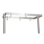 image of BK Resources APQ-60, 60" Stainless Steel Double Bar Table Mounted Pot Rack with 20 Double Prong Hooks