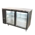 image of BK Resources BB-2G-48 48" Glass Door Back Bar Refrigerator, Black, 2-Door, LED, 33-41°F, ETL