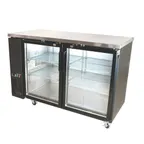 image of BK Resources BB-2G-60 Cooler, 60" Glass Door, Black, 4‑Shelf, LED, Eco‑Hydrocarbon, ETL Certified