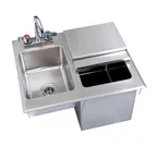 image of BK Resources BK-DIBHL-2118-P-G 21" Drop-In Ice Bin with Sink