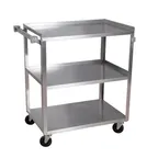image of BK Resources BKC-1827S-3S-KD Stainless Steel 3 Shelf Utility Cart - 24"W x 18"D