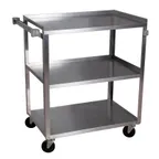 image of BK Resources BKC-1827S-3S Stainless Steel 3 Shelf Utility Cart - 27"L x 18"W Shelf