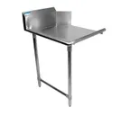 image of BK Resources BKCDT-72-L-SS 72" Clean Straight Dishtable w/ Left Table, 10" Backsplash, Steel Legs