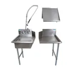 image of BK Resources BKDTK6-26-L-G-SS Dishtable Package w/ Pre-Rinse Unit&Basket, Soiled&Clean Dishtables