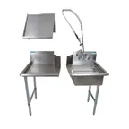 image of BK Resources BKDTK6-26-R-G-SS Dishtable Package w/ Pre-Rinse Unit&Basket, Soiled&Clean Dishtables