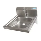image of BK Resources BKHS-ADA-D-1-P-G 14" Wall Mounted Hand Sink with e-Faucet - 18 gauge