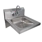 image of BK Resources BKHS-ADA-S-P-G 14" Wall Mounted Hand Sink with Wrist Faucet - 18 gauge