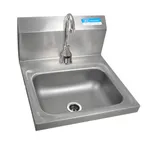 image of BK Resources BKHS-D-1410-1-P-G 14" Wall Mounted Hand Sink with e-Faucet & Crumb Cup