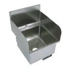 image of BK Resources BKHS-D-1616-SS 16" Wall Mounted Hand Sink without Faucet - w/Knee Valve Bracket - 16 g