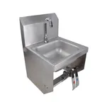 image of BK Resources BKHS-D-SS-1-BKK-PG 9" Wall Mounted Hand Sink w/Hands Free Faucet-Double Knee Valves