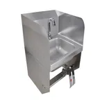 image of BK Resources BKHS-D-SS-1-SS-BKKPG 9" Wall Mounted Hand Sink w/Hands Free Faucet-Double Knee Valves