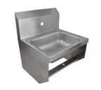 image of BK Resources BKHS-W-1410-1-BKK 14" Wall Mounted Hand Sink without Faucet - with Knee Valve Bracket