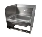 image of BK Resources BKHS-W-1410-1-SS-BKK 14" Wall Mounted Hand Sink without Faucet - with Knee Valve Bracket