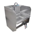 image of BK Resources BKHS-W-1410-1SSBKKPG 14" Wall Mounted Hand Sink w/Hands Free Faucet&Double Knee Valves
