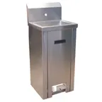 image of BK Resources BKHS-W-1410-PED-P-G 14" Pedestal Mounted Hand Sink w/ Hands Free Faucet & Foot Valve