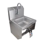 image of BK Resources BKHS-W-SS-1-BKK-PG 9" Wall Mounted Hand Sink w/Hands Free Faucet&Double Knee Valves
