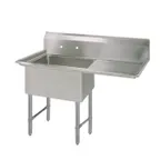 image of BK Resources BKS-1-1824-14-24RS One Compartment Sink, 44-1/2"W X 29-13/16"D X 43-3/4"H