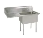 image of BK Resources BKS-1-24-14-24L One Compartment Sink, 50-1/2"W X 29-13/16"D X 43-3/4"H