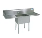 image of BK Resources BKS-1-24-14-24T One Compartment Sink, 72"W X 29-13/16"D X 43-3/4"H