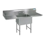 image of BK Resources BKS-1-24-14-24TS One Compartment Sink, 72"W X 29-13/16"D X 43-3/4"H