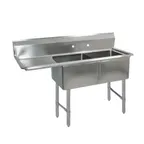 image of BK Resources BKS-2-1620-12-18LS Sink, Two Compartment