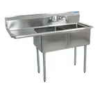image of BK Resources BKS-2-24-14-24L Sink, Two Compartment