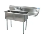 image of BK Resources BKS-2-24-14-24R Sink, Two Compartment