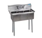 image of BK Resources BKS-3-1014-10 Three Compartment Sink, 35-1/2"W X 19-13/16"D X 39-3/4"H