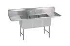 image of BK Resources BKS6-3-18-14-18TS 93" Three Compartment Sink, 18"W x 18"L Bowl With 2 Drainboards